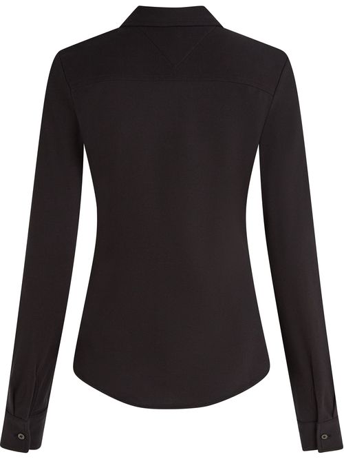 Camisa negra de piqué 1985 de corte slim