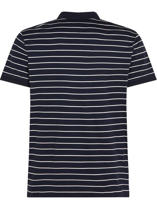 Polo azul de punto interlock de corte regular