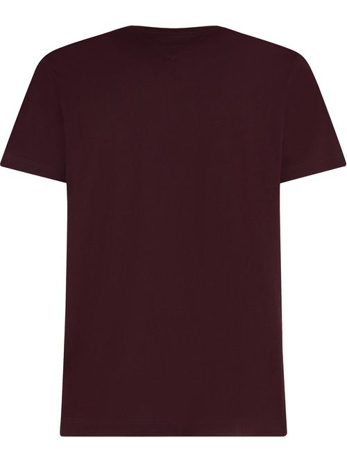 Camiseta roja de cuello redondo con logo bordado