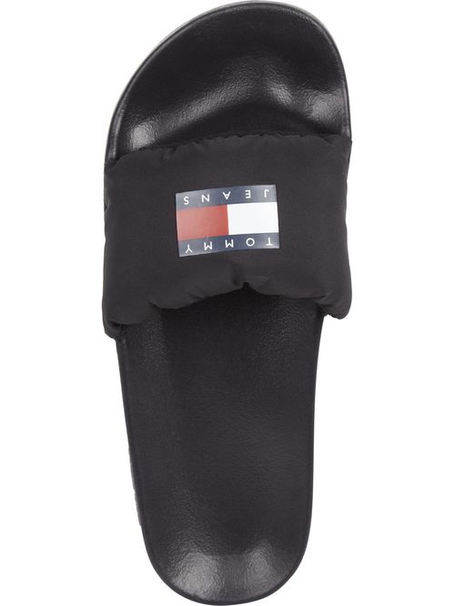 Sandalias negro con logo en la pala