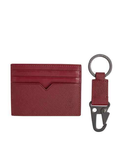 Set rojo de tarjetero y llavero