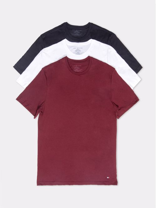 Pack multicolor de 3 camisetas de cuello redondo con logo