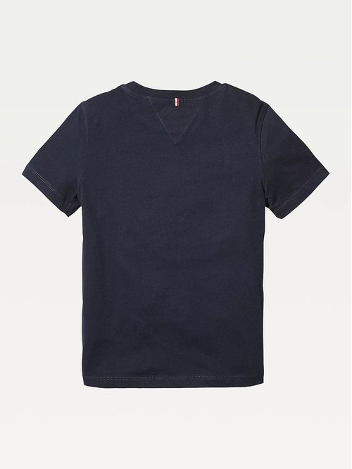 Camiseta Básica De Algodón Orgánico Niño Azul Tommy Hilfiger