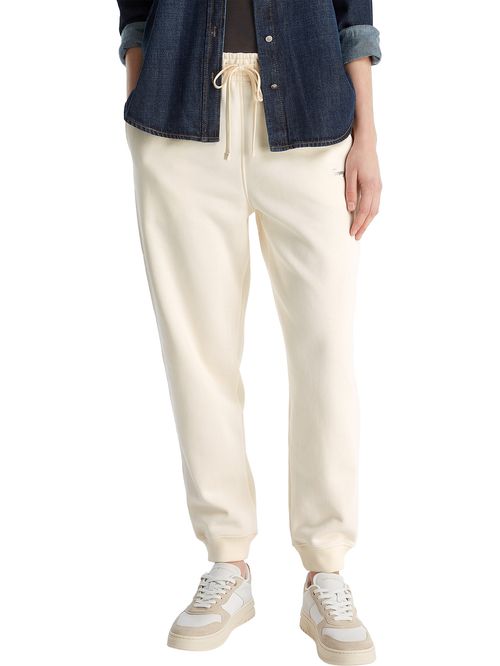 Jogger blanco de corte regular con logo gráfico