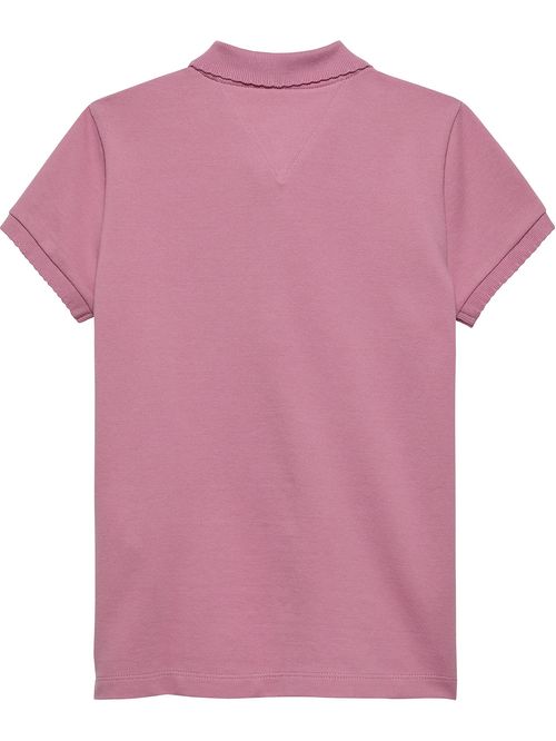 Polo rosado con puños festoneados