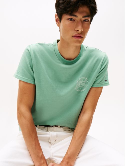 Camiseta verde claro Heritage con logo de béisbol