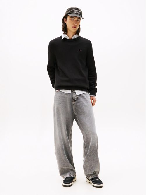 Saco negro slim de cuello redondo