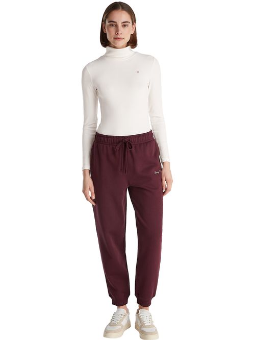 Jogger rojo de corte regular con logo gráfico