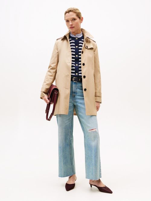 Rompe beige vientos trench con múltiples botones