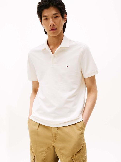 Polo blanco TH Flex de corte regular