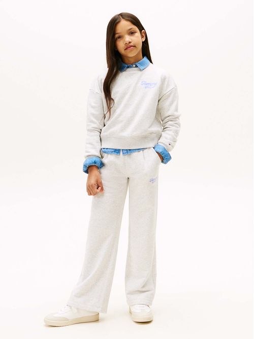 Joggers gris Varsity anchos con logo