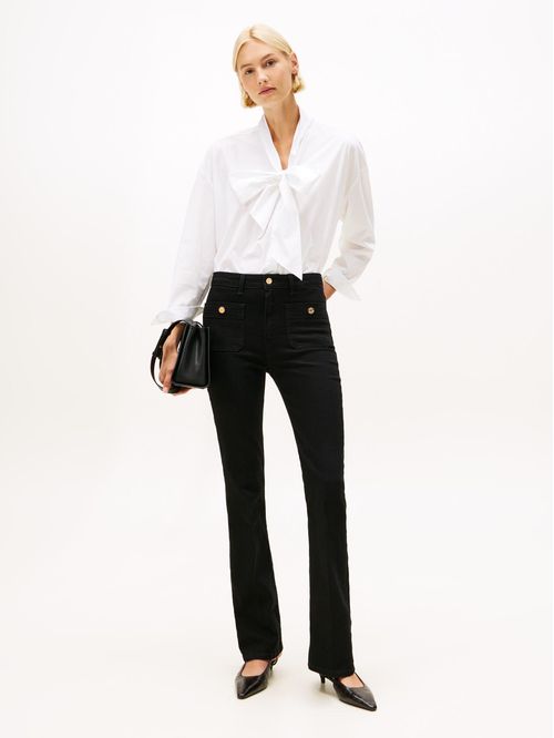 Jeans negro bootcut negros de talle alto