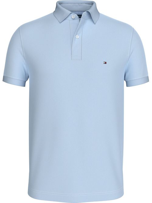 Polo celeste de corte slim 1985