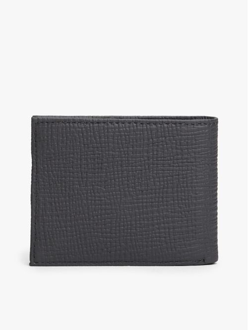 Billetera gris de Cuero con inscripción