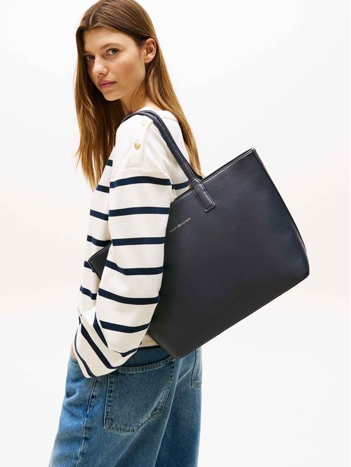 Bolso azul tote con logo