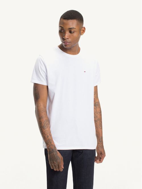 Camiseta Blanca Para Hombre Clasica Cuello Redondo