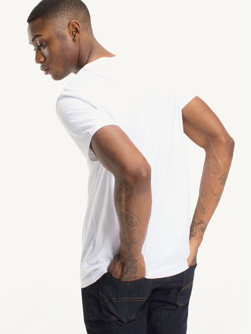 Camiseta Blanca Para Hombre Clasica Cuello Redondo