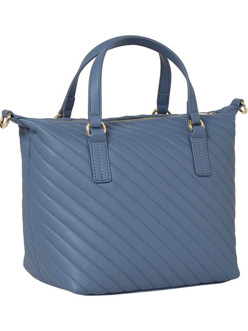 Bolso azul tote acolchado con monograma TH