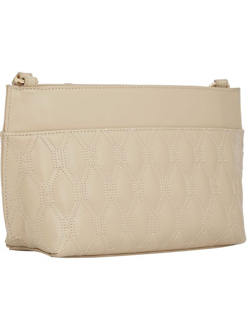 Bolso beige cruzado con logo