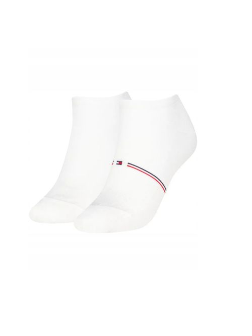 Pack blanco de 2 medias sneaker para mujer con diseño mesh