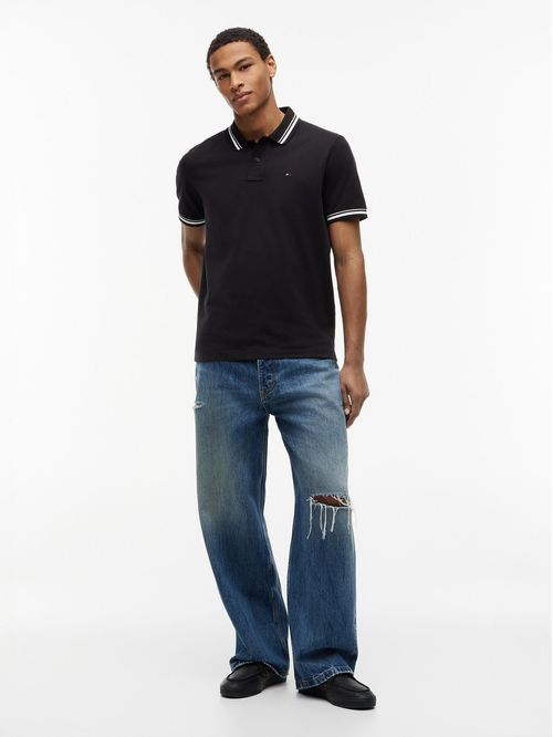 Polo de corte regular ribeteado con logo